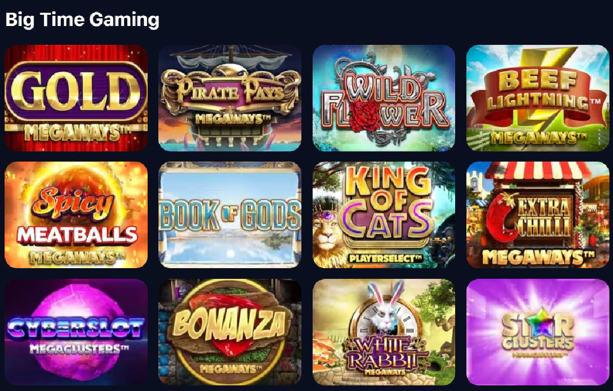 Big Time Gaming games on 1win